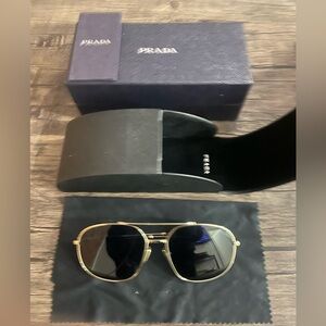 Prada Gold Frame Aviator Sunglasses